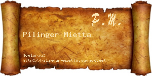 Pilinger Mietta névjegykártya